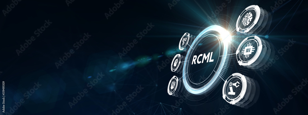 Robot Control Meta Language technology concept. RCML 3d illustration