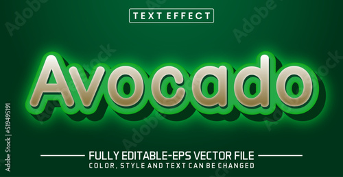 Avocado font Text effect editable