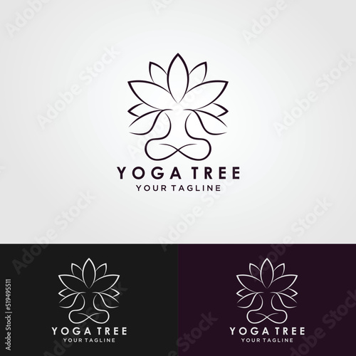 Abstract Yoga Logo design template. Lotus and human abstract.