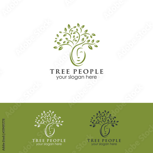 tree brain logo concept. human mind, growth , innovation, thinking, symbol stock illustration.Mobile