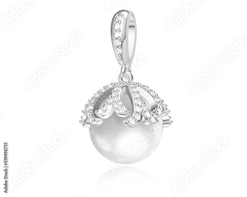 Beautiful pendant on white background .3D rendering