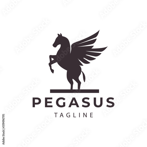 Pegasus  flying horse  wings  logo design vector icon illustration graphic creative idea
