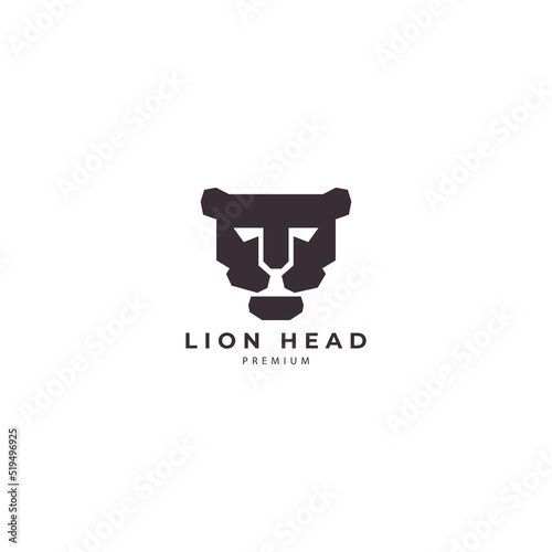 minimalistic lioness head logo vector icon symbol design illustration