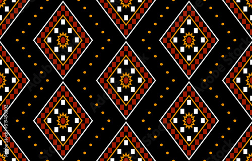 Geometric ethnic oriental seamless pattern traditional Design for background,carpet,wallpaper.clothing,wrapping,Batik fabric,Vector illustration.embroidery style - Sadu, sadou, sadow or sado