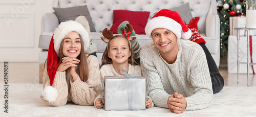 Happy family with Christmas...