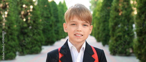 Cute little student after c...