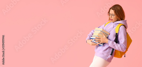 Female student with books o...