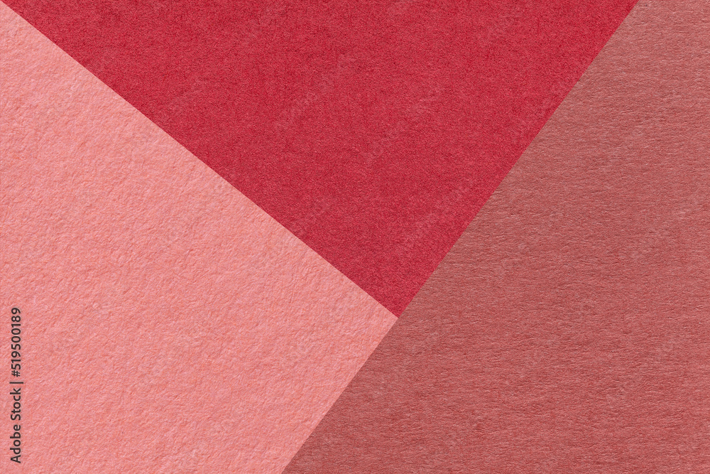Texture of craft red, pink and wine shade color paper background, macro ...