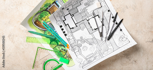 Landscape designer's plans ...