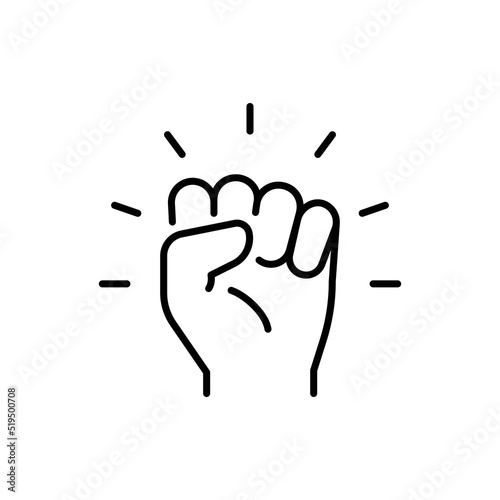 Empowerment icon. Simple outline style. Hand fist, empower, strength, courage, strong, power concept. Thin line vector illustration isolated on white background. EPS 10.