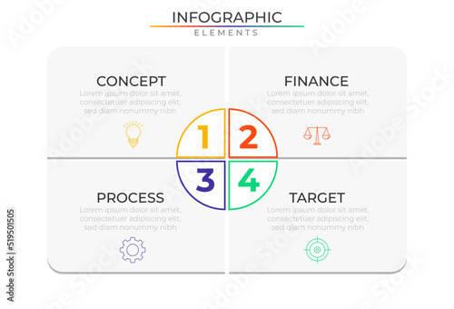 Education business infographic elements concept design vector with icons. Business workflow network project template for presentation and report.