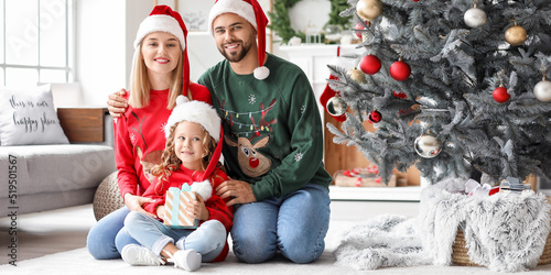 Happy family with Christmas...