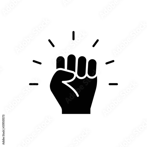 Empowerment icon. Simple solid style. Hand fist, empower, strength, courage, strong, power concept. Glyph vector illustration isolated on white background. EPS 10.