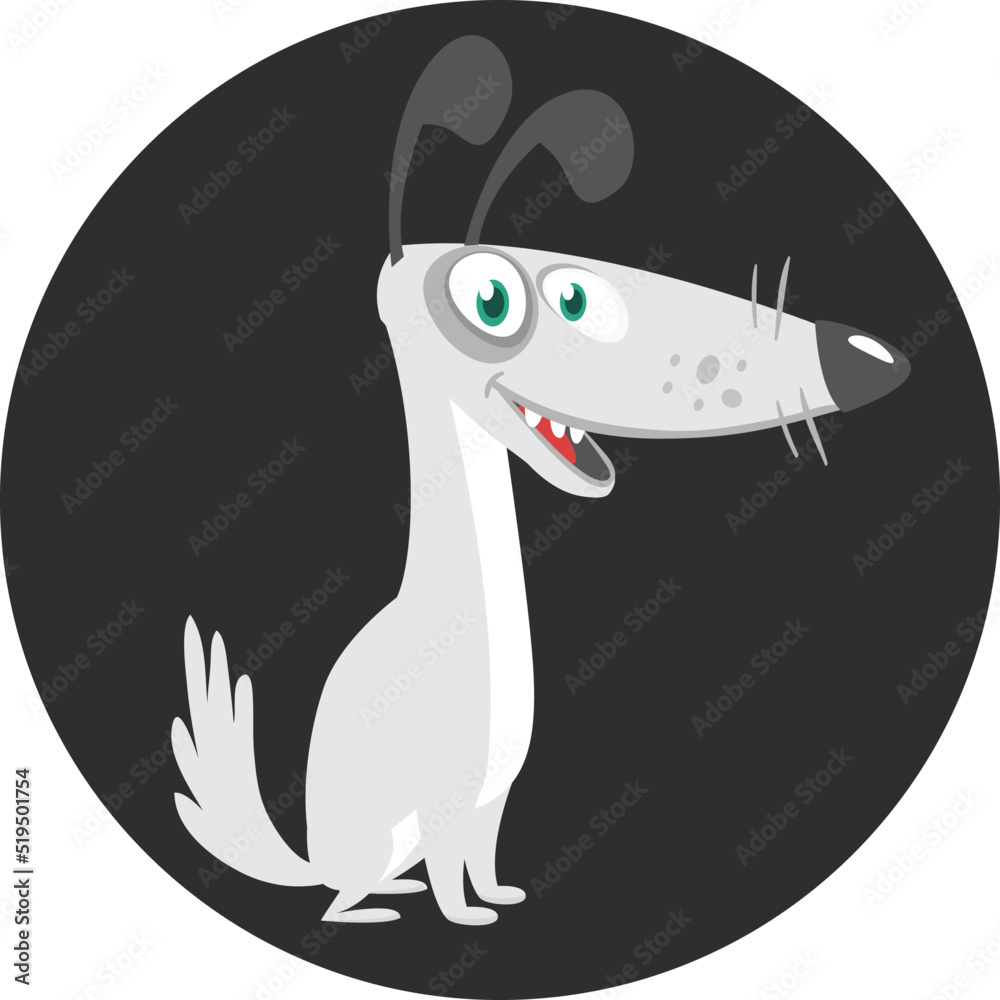 Fototapeta premium Cute cartoon funny dog. Vector illustration