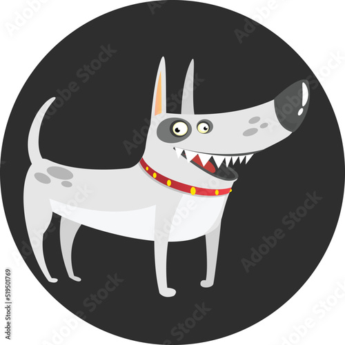 Cute cartoon  funny dog. Vector illustration photo