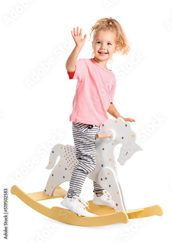 Cute little girl with rocki...