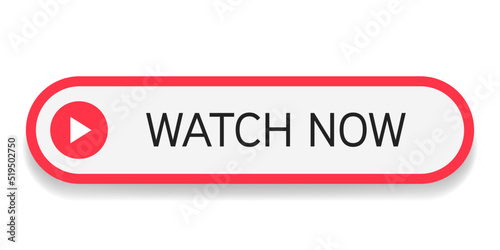 Watch now button icon isolated on white background. Vector illustration.