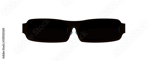 Sunglasses for sun protection. Summer glasses. Tinted optics for better view. Object isolated on white background. Vector