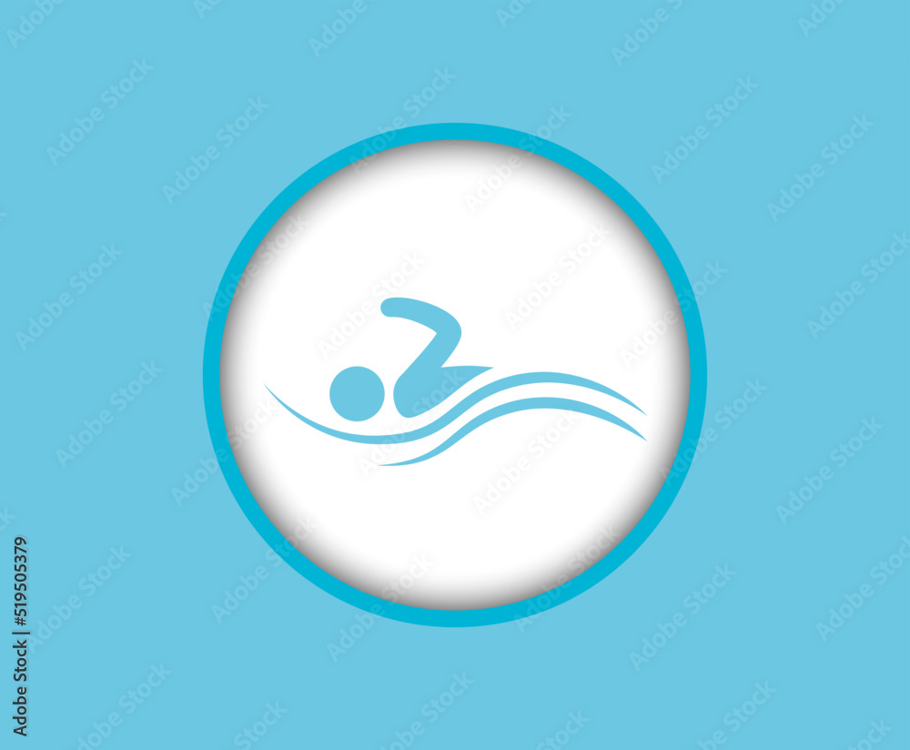 Icon of a man floating in the water Icon of a man floating in the water