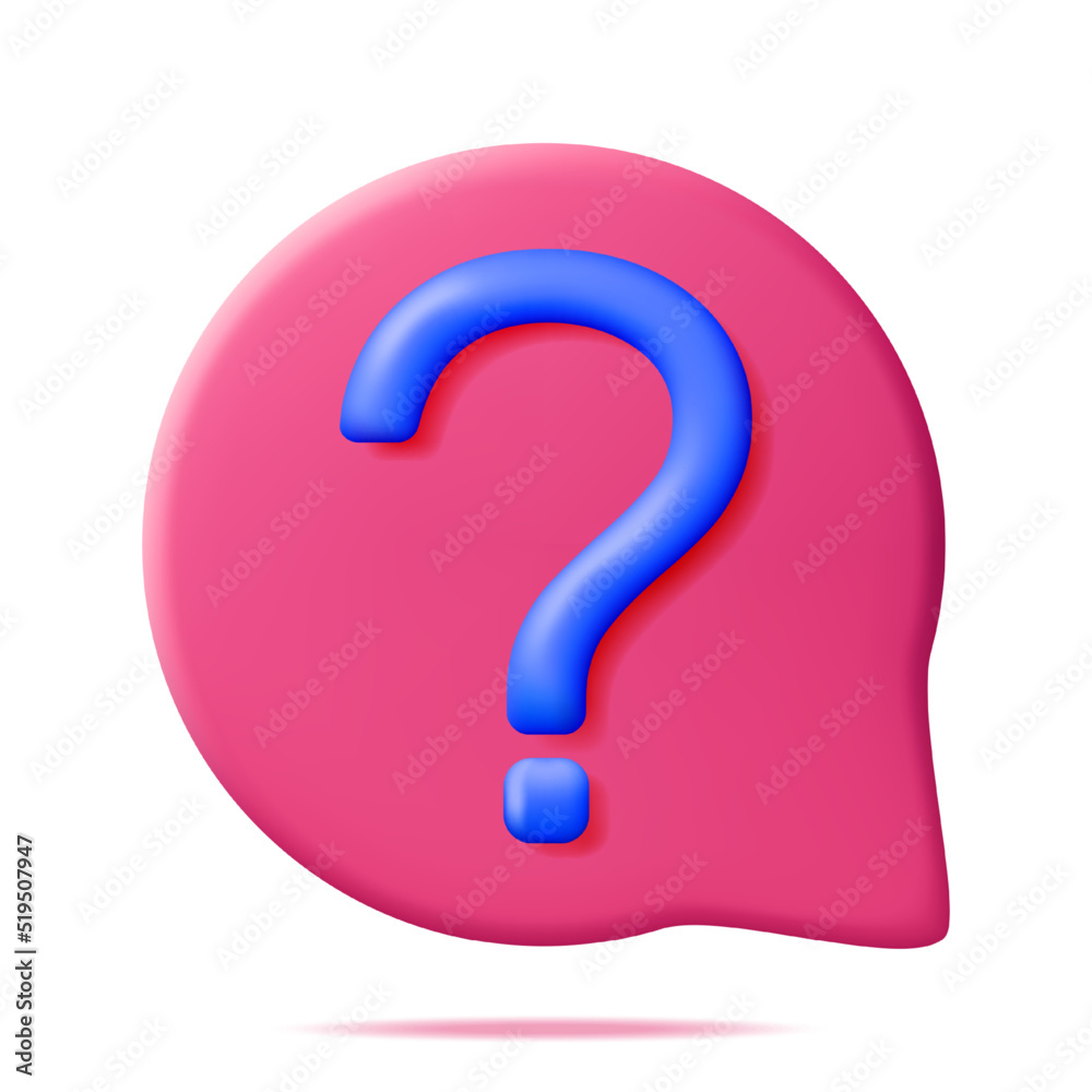 3D Speech bubble with Question Mark 3D Speech bubble with Question Mark