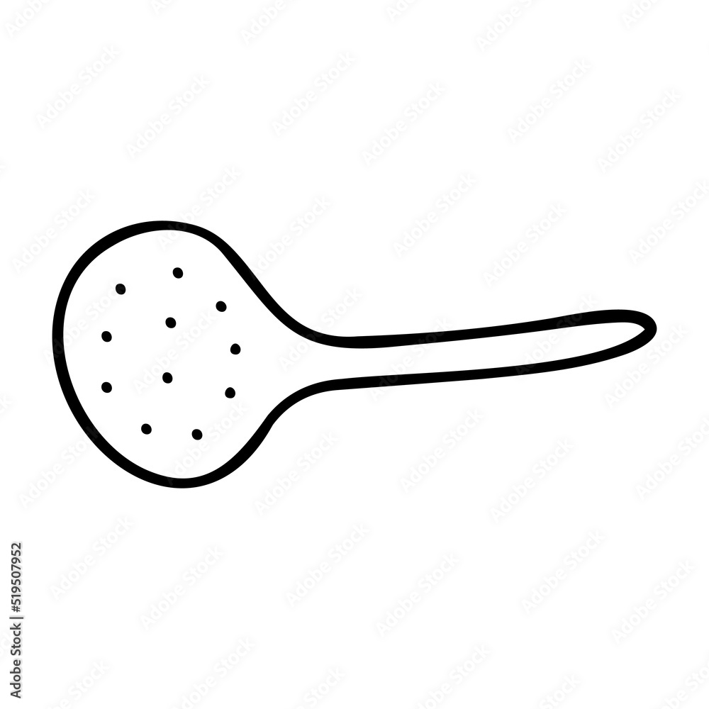 doodle-hand-drawn-sifting-dish-outline-sieve-skimmer-strainer