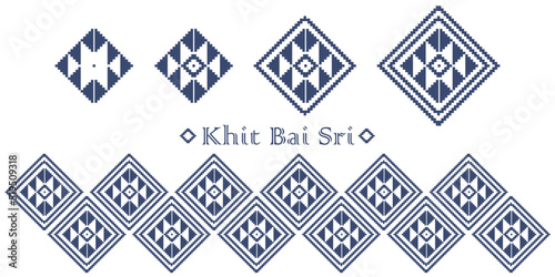 Khit Bai Sri Pattern.THAI CRAFT Wallpaper, For Clothes, Shirts, Dresses and other textile products. Handwoven Textiles Thai Traditional Textiles.Vector Image. photo