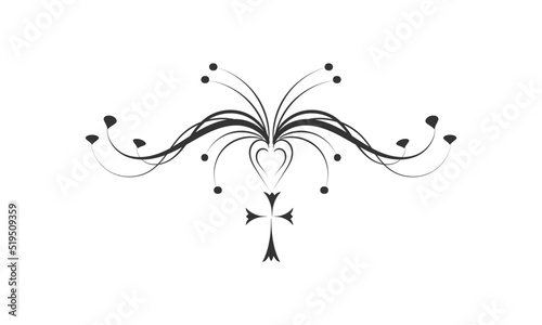 Christian Tattoo design with a Holy Cross. Use as poster, card, flyer, Tattoo or  T Shirt