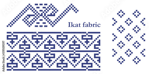 Pattern Ikat handwoven Textiles Thai Traditional Textiles.Vector Image