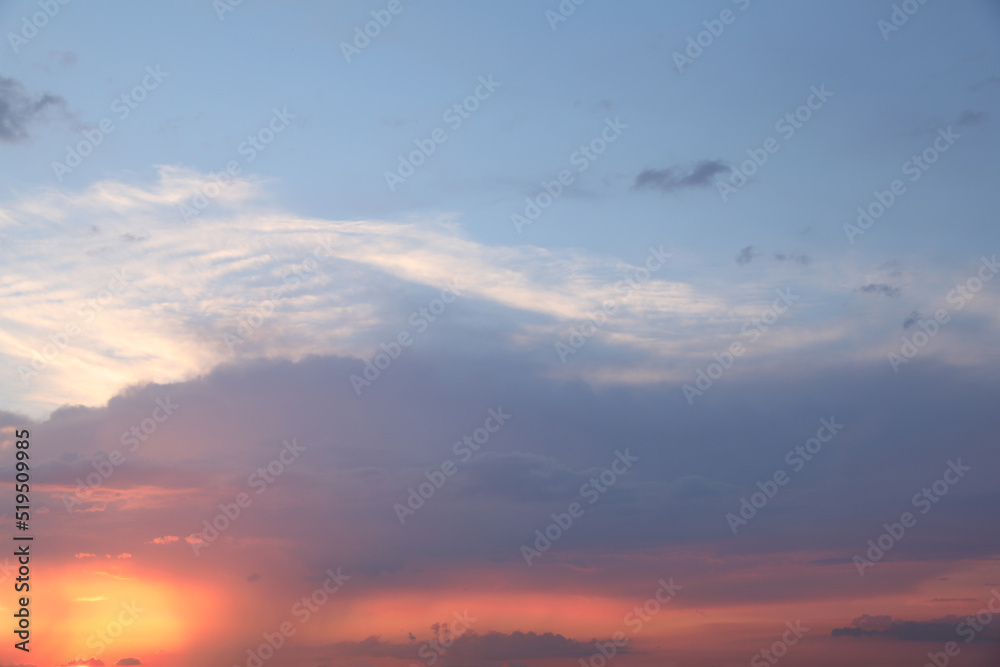 Beautiful summer sunset in the sky Beautiful summer sunset in the sky