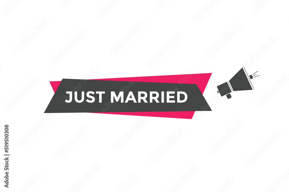 Just married text web template. Vector Illustration.
Just married text web template. Vector Illustration.