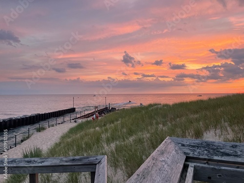 Sunset at Lake Michigan form Maranatha beach, Norton Shores, Michigan, USA photo