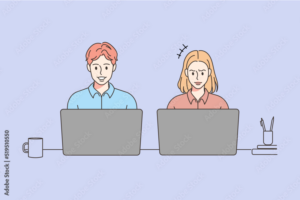 Unfriendly colleague at office Unfriendly colleague at office