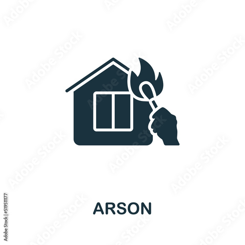 Arson icon. Monochrome simple line Protest icon for templates, web design and infographics