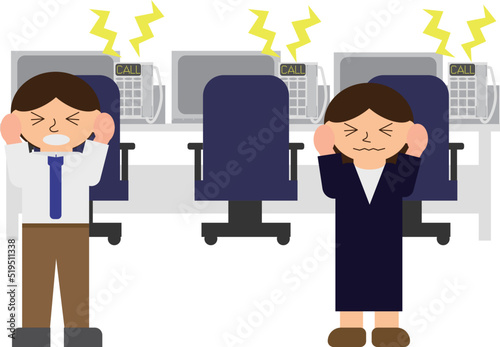 オフィスの電話が鳴り止まないため困っている人たち