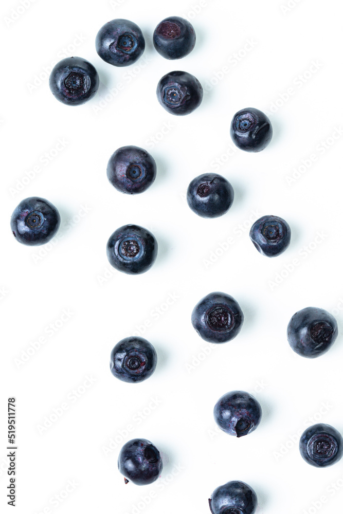 Healthy Organic Eating. Variety of Fresh Forest Blueberries Upper View Isolated Healthy Organic Eating. Variety of Fresh Forest Blueberries Upper View Isolated