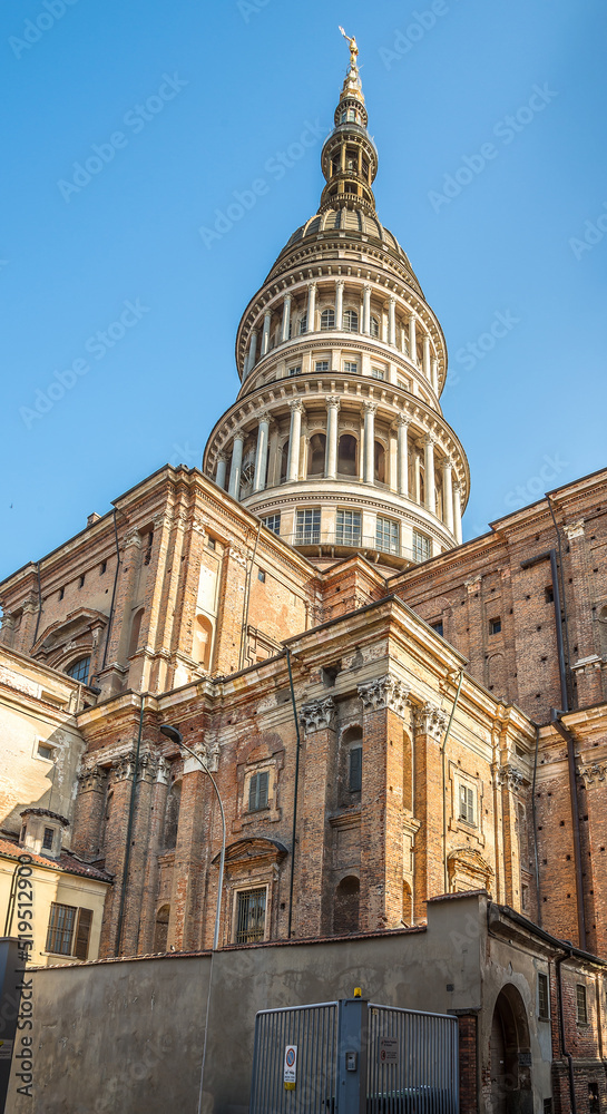 View at the Cupola of Basilica of Saint Gaudenzio in the streets of Novara - Italy