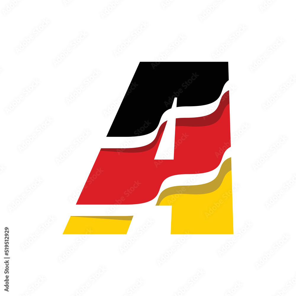 Naklejka premium German Alphabet Flag A