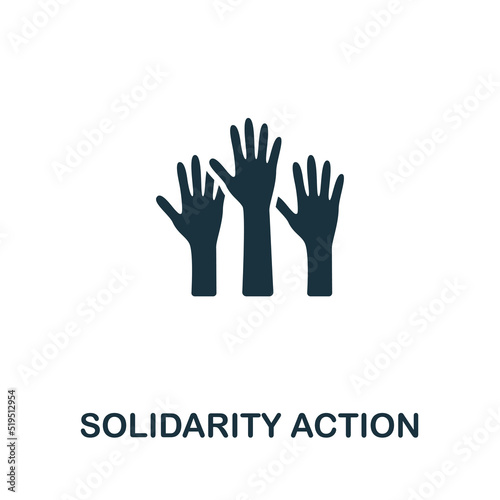 Solidarity Action icon. Monochrome simple line Protest icon for templates, web design and infographics