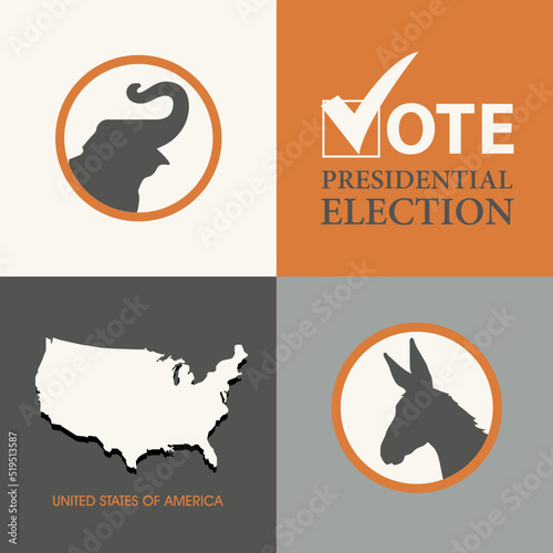 Voting Symbols vector design presidential election