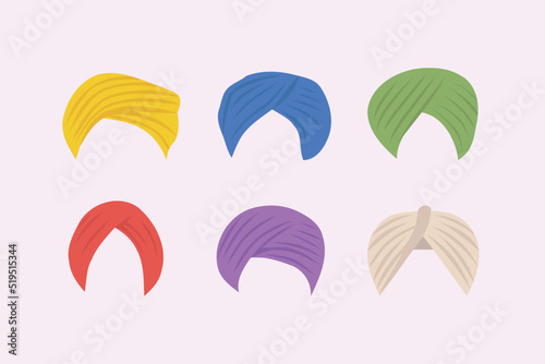 Indian and arabic turban design vector flat modern isolated illustration photo