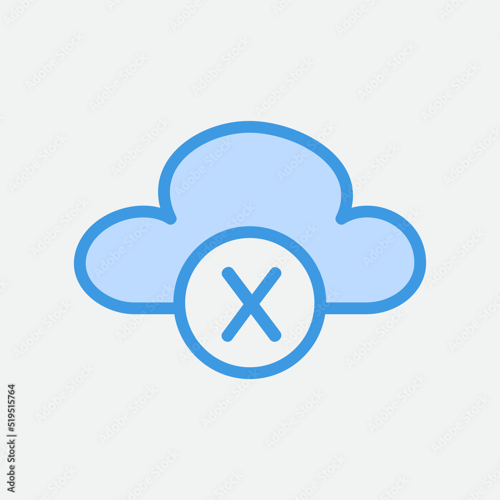 Disconnected icon in blue style about cloud computing, use for website mobile app presentation Disconnected icon in blue style about cloud computing, use for website mobile app presentation