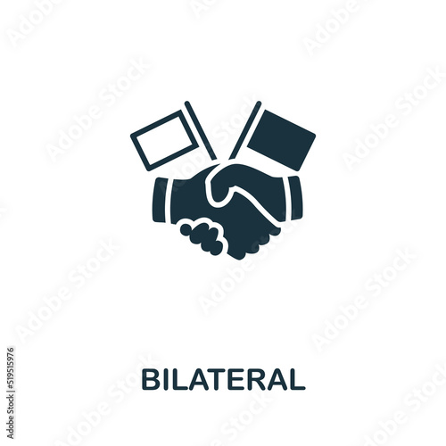 Bilateral icon. Monochrome simple line Shipping icon for templates, web design and infographics