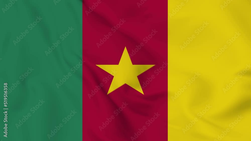 Cameroon flag seamless closeup waving animation. Cameroon flag seamless closeup waving animation.