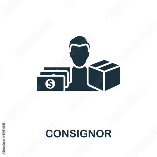 Consignor icon. Monochrome simple line Shipping icon for templates, web design and infographics