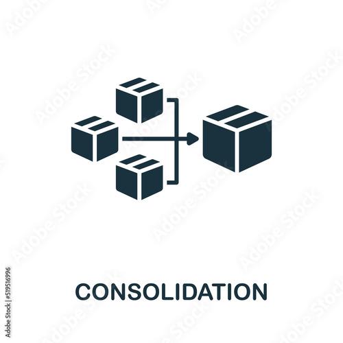 Consolidation icon. Monochrome simple line Shipping icon for templates, web design and infographics photo