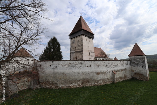 old castle church in Hosman near Sibiu, Europe photo