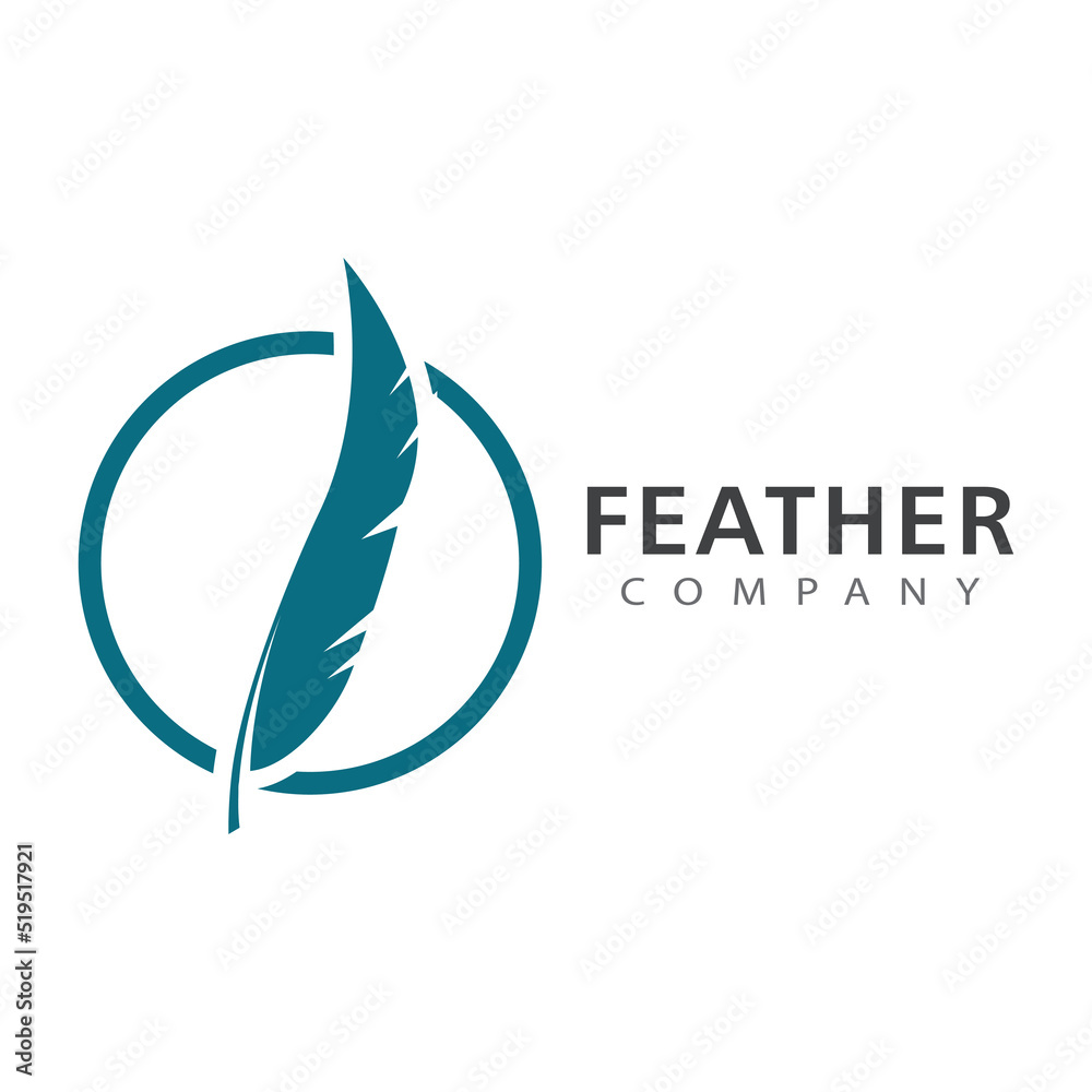 Feather Logo Vector Template Symbol Design Feather Logo Vector Template Symbol Design