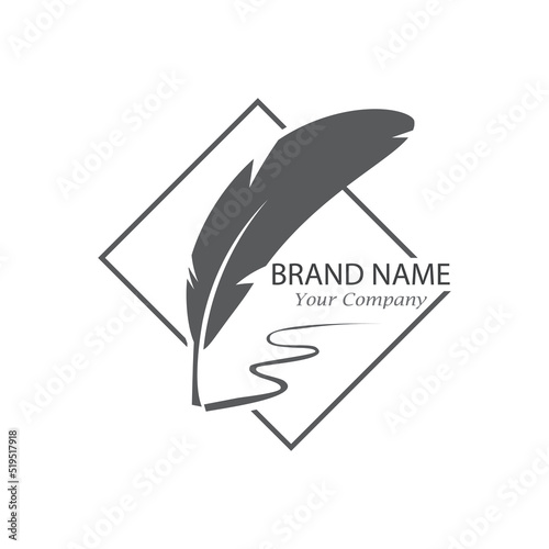 Feather Logo Vector Template Symbol Design