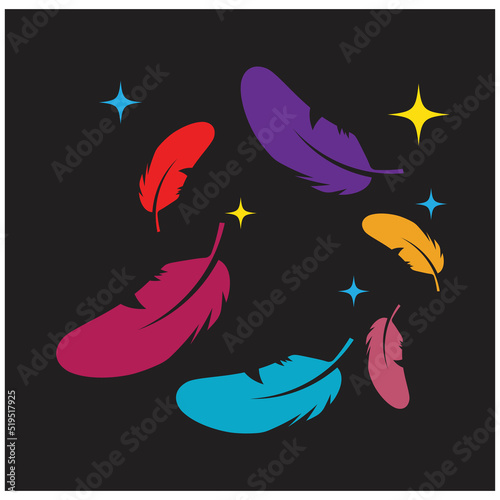 Feather Logo Vector Template Symbol Design