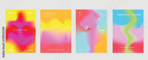 Fluid gradient background vector. Cute and minimalist style posters, Photo frame cover, wall arts with pastel colorful geometric shapes and liquid color. Modern wallpaper design for social media, idol